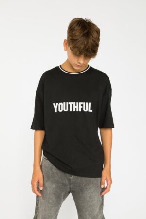 Melns t-krekls YOUTHFUL zēniem