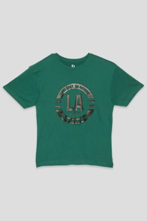 Zaļš T-krekls ar apdruku LA zēniem
