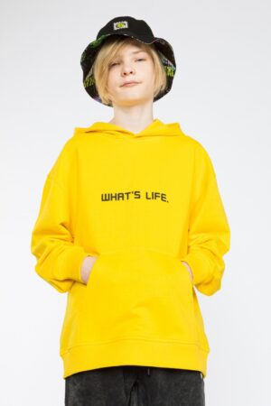 Dzeltens džemperis ar kapuci zēniem WHAT'S LIFE
