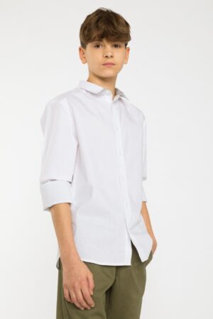 Balts klasisks krekls ar garām piedurknēm